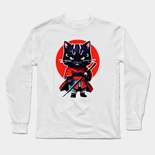 Cat Samurai Long Sleeve T-Shirt